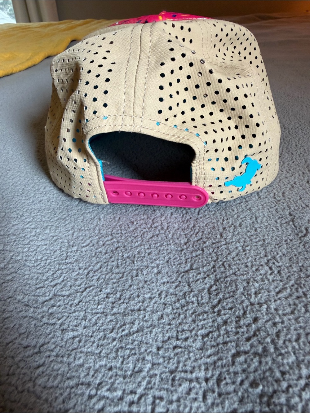 Flat Bill Pink Sprinkle Baseball Drip Trucker Hat - Picture 3 of 5